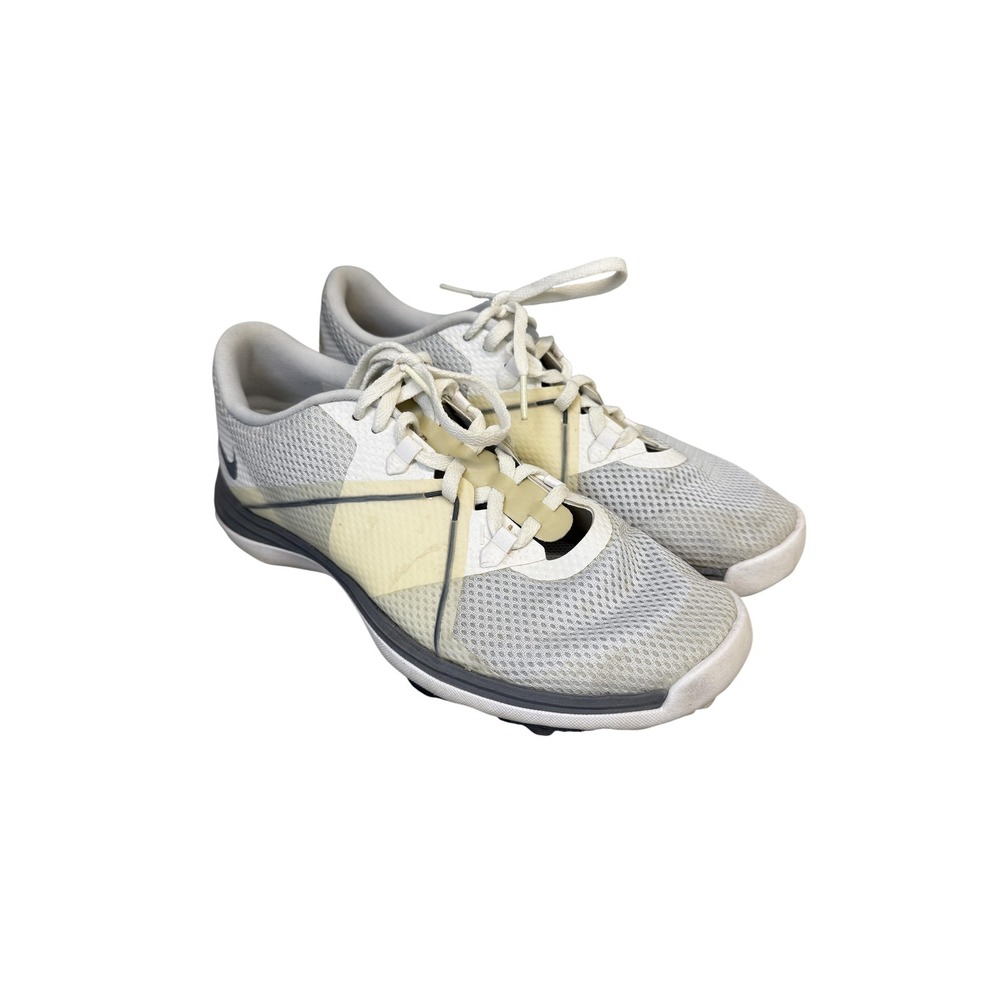 Nike Training Shoes Womens Size 8.5 White Gray Lunarlon Sneakers 628539-002